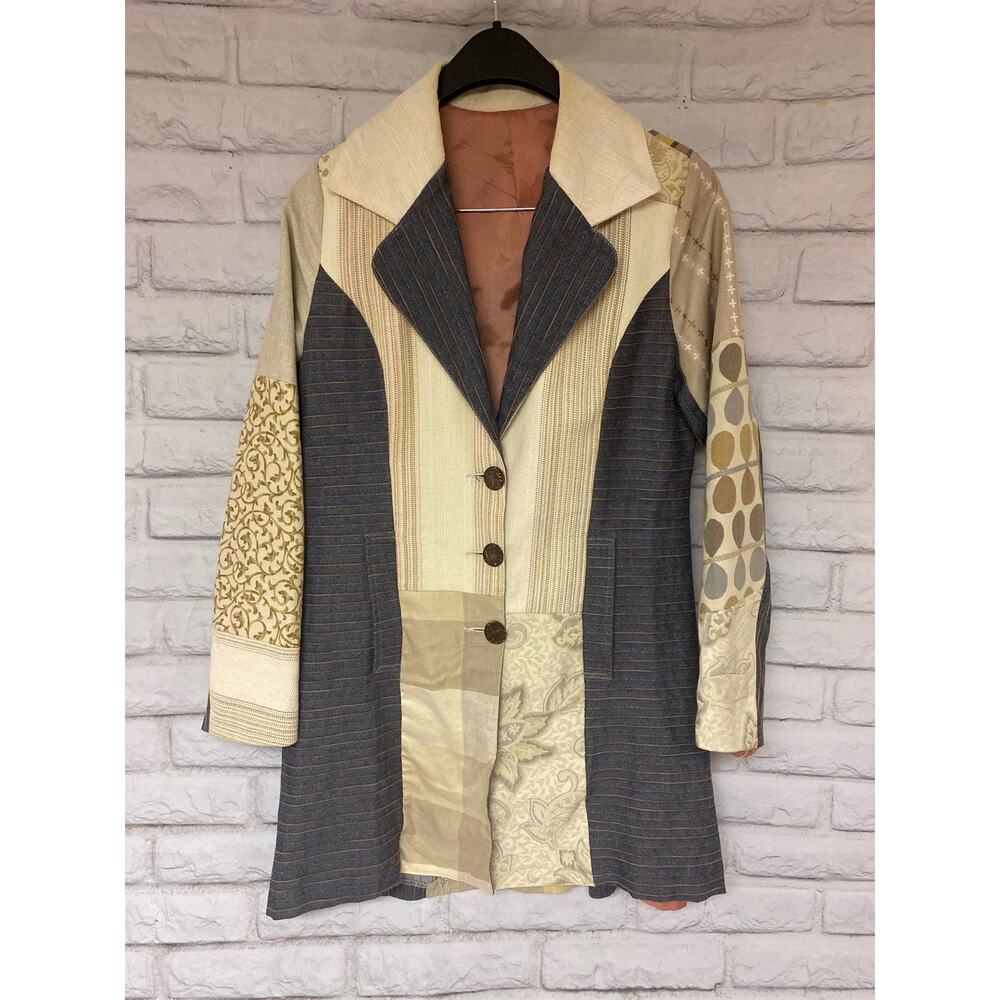 Vintage Patchwork Blazer Jacket Small - image 8